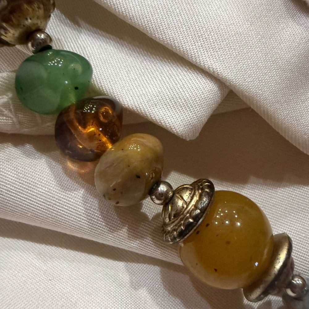 Vintage America Colorful Beaded Necklace with Silver Accents - Picture 3 of 4